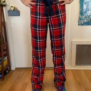 Red plaid Abercrombie cozy pj pants